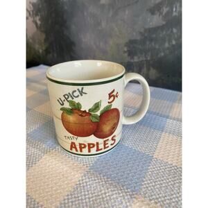 Vintage Apple Coffee Mug U-Pick Apples Graphic The Sakura Table Farmstand Fruit